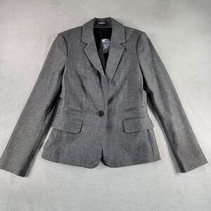 Express Formal Business Casual Button Up Women's Gray Blazer
